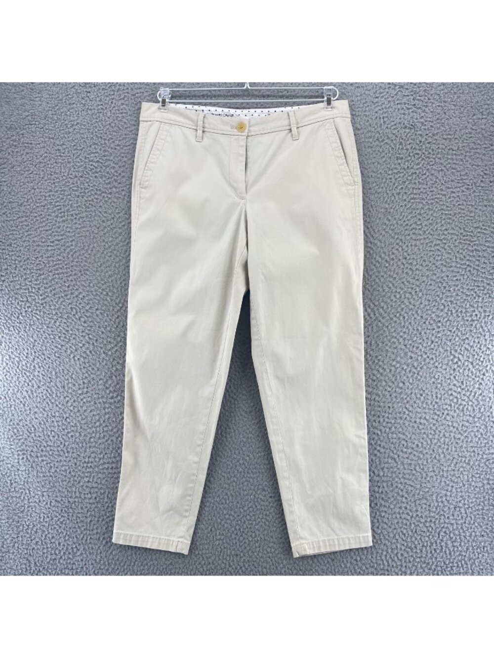 Talbots Pants Womens 6 Petite Girlfriend Chino Ivory Cotton Blend Stretch Pocket